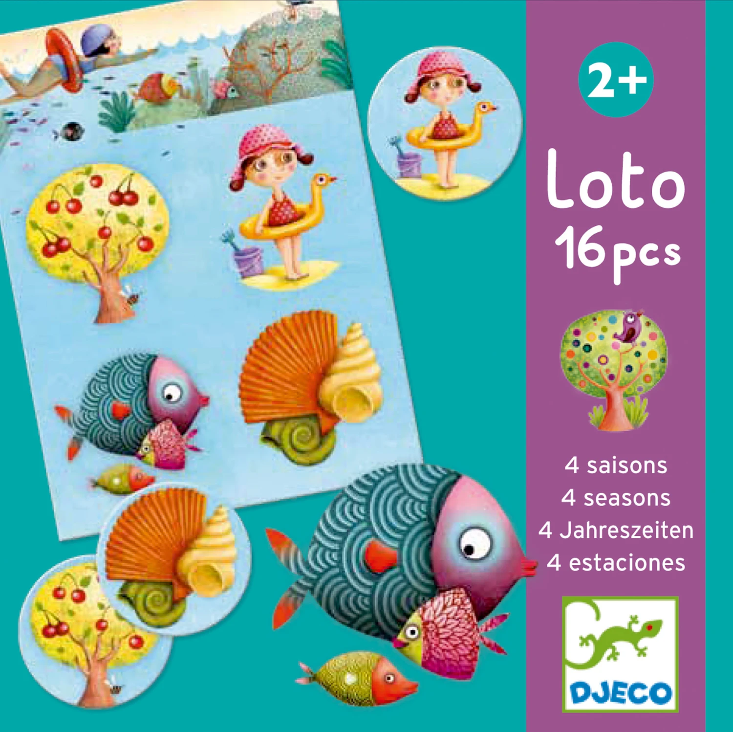 Djeco Spellen, Kinderspellen - Loto 4 Seizoenen, 2+ 3 Djeco Spellen, Kinderspellen - Loto 4 Seizoenen, 2+