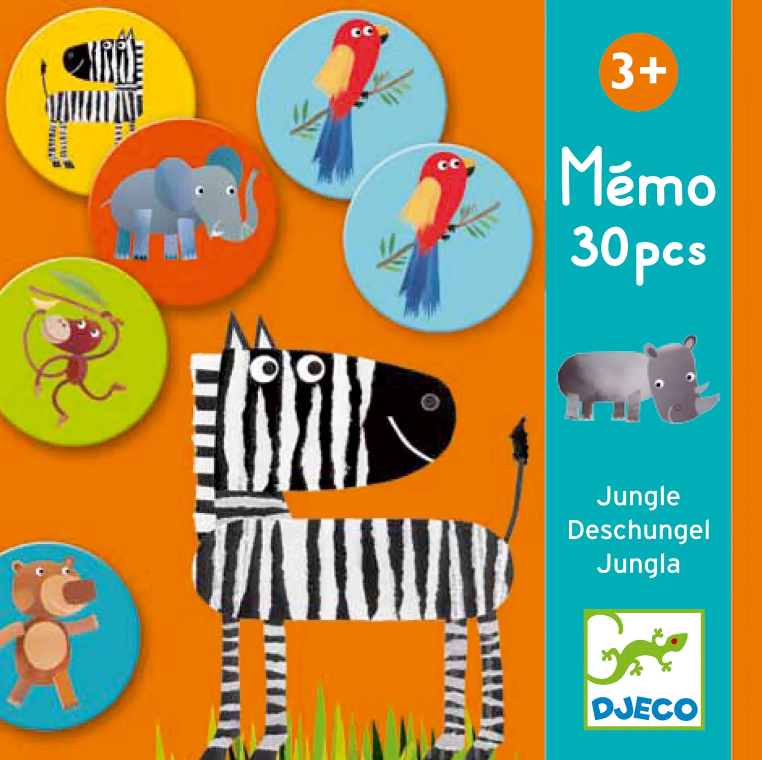 Djeco Spellen, Kinderspellen - Memo Jungle, 3+ 3 Djeco Spellen, Kinderspellen - Memo Jungle, 3+