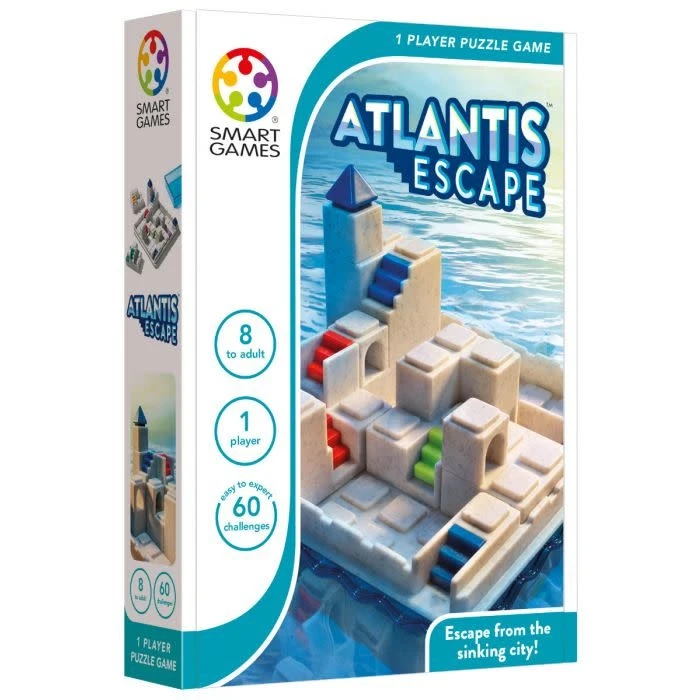 SmartGames Spellen, Braingames - Atlantis Escape (60 Opdrachten), 8+