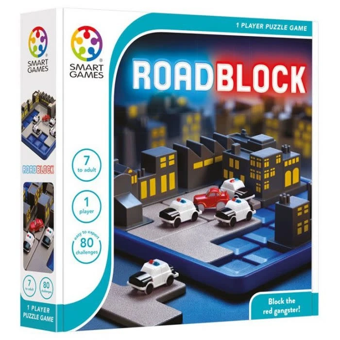 SmartGames Spellen, Braingames - RoadBlock (80 Opdrachten), 7+ 3 SmartGames Spellen, Braingames - RoadBlock (80 Opdrachten), 7+